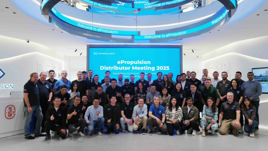 ePropulsion global distributor meeting group photo celebrating growth